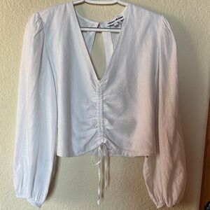 DKNY Pretty White Cropped Blouse - NWOT